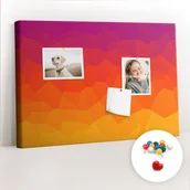 Tablice i flipcharty - Szkolna Tablica korkowa 60x40 cm, Kolorowe Pinezki, wzór Wschód słońca - miniaturka - grafika 1