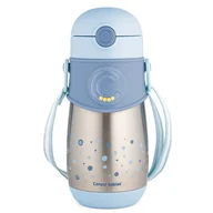 Butelki dla niemowląt - Canpol babies butelka termiczna z silikonową słomką 300 ml niebieska - miniaturka - grafika 1