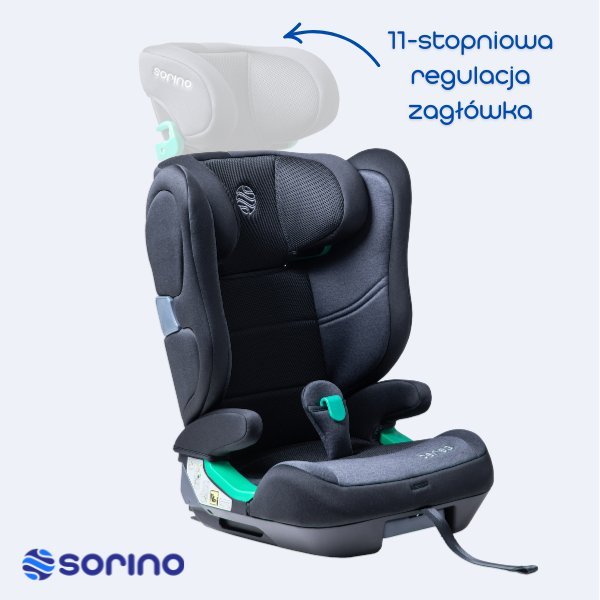 FOTELIK SAMOCHODOWY SORINO CERES ISOFIX I-SIZE 15-36KG 100-150CM BLACK/GREY
