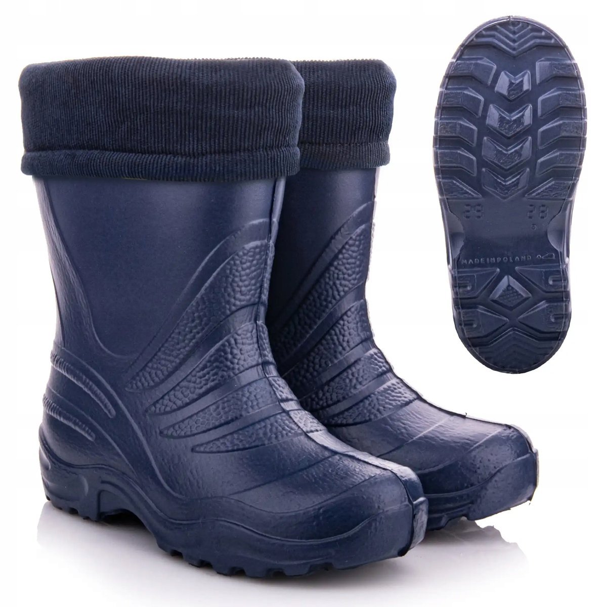 Kalosze dla dzieci dziecięce ocieplane gumowce lekkie piankowe zimowe 28/29