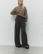 Spodnie sportowe damskie - Spodnie palazzo choclate modal - miniaturka - grafika 1