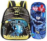 Piórniki - Plecak szkolny + PIÓRNIK dla chłopca dzieci do szkoły przedszkola BATMAN - miniaturka - grafika 1