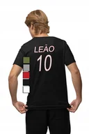 Koszulki męskie - KOSZULKA MĘSKA Z NADRUKIEM NA PLECACH PIŁKA NOŻNA AC MILAN- LEAO - XL - miniaturka - grafika 1
