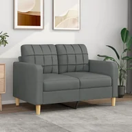 Sofy i kanapy - Sofa 2-osobowa, ciemnoszara, 120 cm, tapicerowana tkaniną Lumarko! - miniaturka - grafika 1
