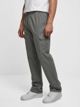 Spodnie Materiałowe Bojówki Cargo Męskie Szare Bawełniane Urban Classics L