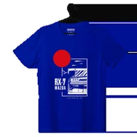 Odzież do sportów motorowych - T-shirt koszulka Mazda RX-7 niebieska-XXL - miniaturka - grafika 1