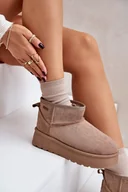 Śniegowce damskie - Niskie Śniegowce Na Platformie Big Star OO274A100 Beżowe-40 - miniaturka - grafika 1