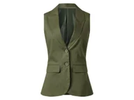 Kamizelki damskie - esmara® Długa kamizelka damska z lnem (Zielony, 40) - miniaturka - grafika 1