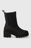 Botki damskie - Tommy Hilfiger sztyblety RUBBERIZED MID HEEL BOOT damskie kolor czarny na słupku FW0FW07520 - miniaturka - grafika 1