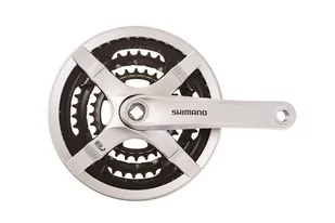 Shimano FC-ty501 korba 6/7/8-krotnie srebrne 2017 MTB 48 38 28 z. łańcuch z pierścieniem ochronnym, srebrny E-FCTY501C888CSB - Łańcuchy rowerowe - miniaturka - grafika 1