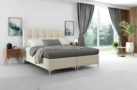 Łóżka - Łóżko tapicerowane kontynentalne Denver 120x200 Beżowe - miniaturka - grafika 1