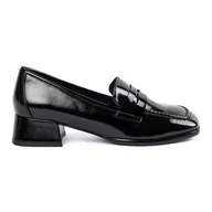 Mokasyny damskie - Sergio Leone Czarne mokasyny lordsy damskie - miniaturka - grafika 1