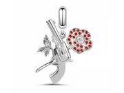 Pandora Valerio.pl Rodowany srebrny wiszący charms do rewolwer róza rose gun srebro 925 NEW158 NEW158