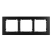 Klawisze i ramki - Karlik Ramka potrójna Deco metal - czarny szczotkowany, grafit - miniaturka - grafika 1