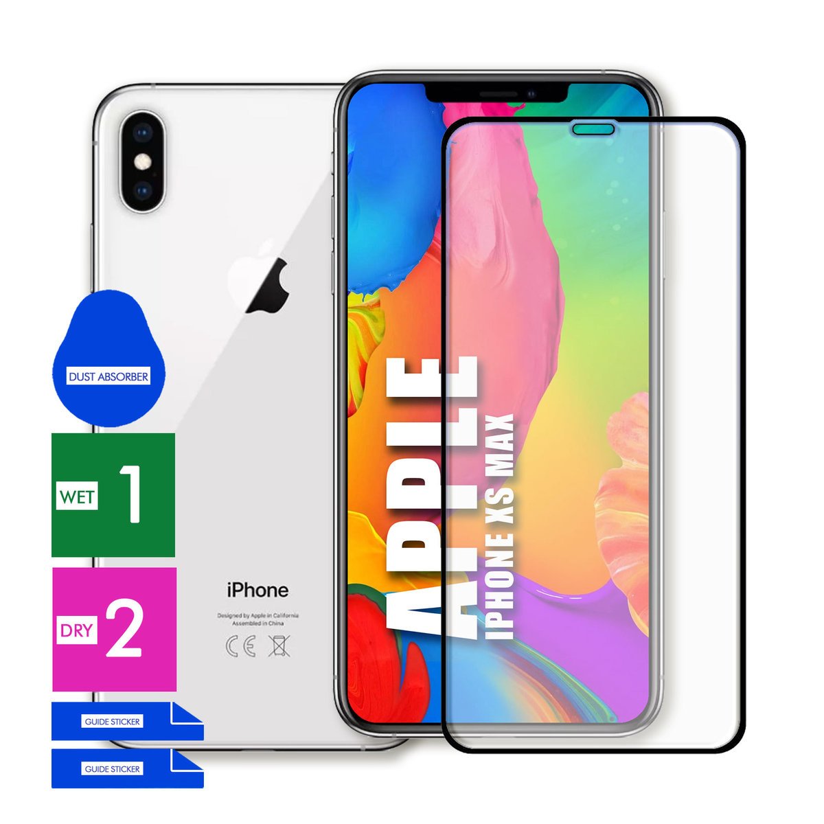 SZKŁO OCHRONNE DO APPLE IPHONE XS MAX HARTOWANE 9H PEŁNE CAŁY EKRAN 5D