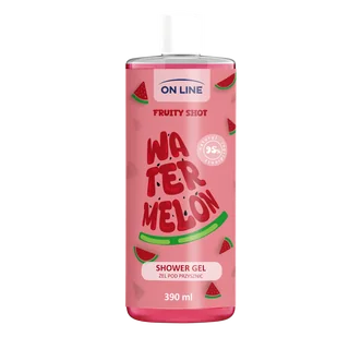 On Line Fruity Shot Watermelon, żel pod prysznic, 390 ml - Żele pod prysznic dla mężczyzn - miniaturka - grafika 1