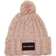 Czapki damskie - Karl Lagerfeld Wełniana czapka k/essential cable knit - miniaturka - grafika 1