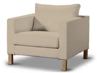 Pokrowce na meble - Dekoria Pokrowiec na fotel Karlstad krótki Caffe Latte beżowy) Fotel Karlstad Cotton Panama 619-702-01 - miniaturka - grafika 1