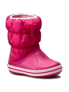 Buty dla dziewczynek - Crocs Śniegowce Winter Puff Boot Kids 14613 Różowy - grafika 1