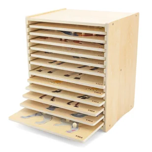 VIGA Zestaw Puzzle Drewniane 12 Układanek Zwierzątka Montessori + Stojak - Klocki - miniaturka - grafika 2