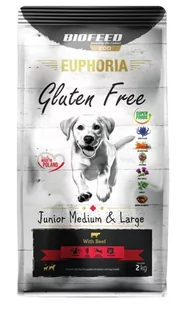 BIOFEED Euphoria G-F MID&MAXI wołowina 2kg junior - Sucha karma dla psów - miniaturka - grafika 1