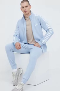 adidas dres męski kolor niebieski - Dresy męskie - miniaturka - grafika 1