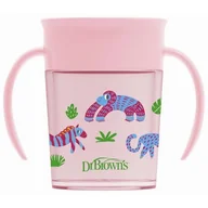 Kubki dla dzieci - Kubek Treningowy 360 Stopni 200Ml Dr Browns Róż - miniaturka - grafika 1