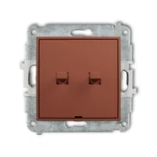 Wyłączniki światła i elektryczne - Wyłącznik podwójny dźwigniowy Karlik MINI - terakota - miniaturka - grafika 1