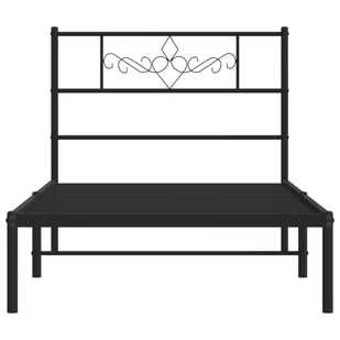 Metalowa rama łóżka z wezgłowiem, czarna, 100x190 cm Lumarko! - Inne meble do sypialni - miniaturka - grafika 6