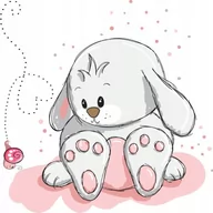 Naklejki na ścianę - Naklejki dla dzieci mat Króliczek na łączce 4, 100x100 cm - miniaturka - grafika 1