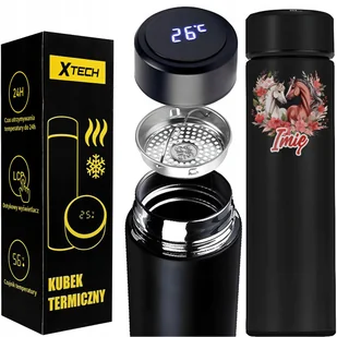 KUBEK TERMICZNY TERMOS KONIK KOŃ KONIE KWIATY DO SZKOŁY PRZEDSZKOLA - Kubki termiczne - miniaturka - grafika 1