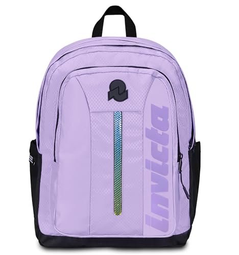 Invicta Jelek UP Led plecak szkolny, fioletowy, dwukomorowy, super pojemny, z kieszenią na komputer lub tablet, kieszenią na butelkę i kieszenią z organizerem, gimnazjum i podróżą, dla dziewcząt,