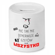 Skarbonki - SKARBONKA DLA SZEFA NIC TAK NIE DENERWUJE PREZENT z Nadrukiem ze Zdjęciem + Opakowanie na prezent (wzór 03) - miniaturka - grafika 1