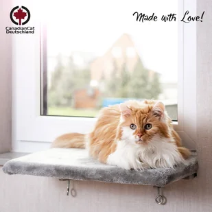 Legowisko Na Parapet Dla Kota | Canadian Cat | Rozm. M | Jasnoszare - Legowiska dla kotów - miniaturka - grafika 1