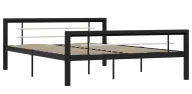 Łóżka - Czarne metalowe łóżko w stylu loftowym 140x200 cm D7-B52 - miniaturka - grafika 1