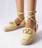 Espadryle damskie - Zielone wiązane espadryle Parent-40 - miniaturka - grafika 1