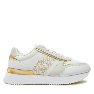 Sneakersy Tommy Hilfiger Lux Monogram Runner FW0FW08387 Biały - Sneakersy damskie - miniaturka - grafika 1