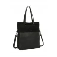 Torebki damskie - Torebka Damska LUIGISANTO Shopper Worek A4 Czarna - miniaturka - grafika 1