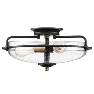 Lampy sufitowe - Szklana lampa sufitowa Griffin QZ-GRIFFIN-F-C-PNAB Quoizel do jadalni czarna przezroczysta - miniaturka - grafika 1