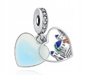 Wisiorki - Charms Zawieszka Serce SANTORINI srebro 925 - miniaturka - grafika 1