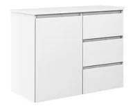 Komody - Komoda Megan K2 Z Szufladami I Szafką 90 cm Biała - miniaturka - grafika 1