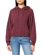 Bluzy damskie - NA-KD Damska bluza z kapturem Basic, Fioletowy, L - miniaturka - grafika 1
