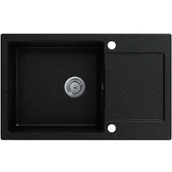 Zlewozmywaki - EOS Zlewozmywak granitowy LOJA czarny nakrapiany z ociekaczem - miniaturka - grafika 1
