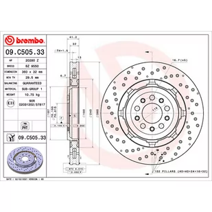 Tarcza hamulcowa BREMBO 09.C505.33 - Tarcze hamulcowe - miniaturka - grafika 1