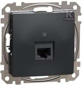 Schneider Electric Gniazdo komputerowe RJ45 kat.5e UTP, czarny antracyt SEDNA DESIGN - Gniazdka elektryczne - miniaturka - grafika 1