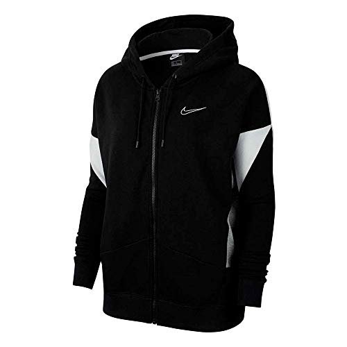 Nike W NSW HOODIE FZ FT CB bluza damska, czarny/ciemnoszary, szary/biały, S
