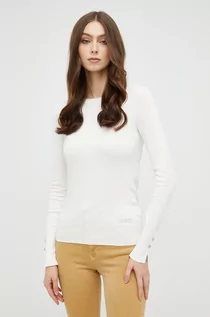 Swetry damskie - Guess sweter damski kolor biały lekki - grafika 1