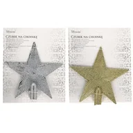 Ozdoby bożonarodzeniowe - Czubek na choinkę z brokatem 19 cm mix - miniaturka - grafika 1