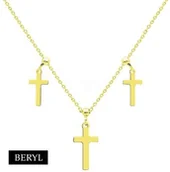 Biżuteria religijna - Naszyjnik CHOKER srebro925 KRZYŻE - miniaturka - grafika 1