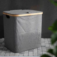 Kosze na bieliznę - Kosz na pranie Pojemnik na pranie Pojemnik na pranie Sortownik na pranie NELLIE szary 40,5x32x42 cm HOMLA - miniaturka - grafika 1